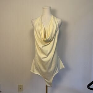 NWT Revolve WeWoreWhat Cowl Neck Bodysuit Womens Size XXL Antique White